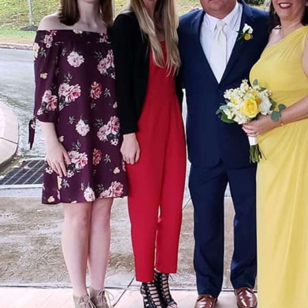 Express Red Strapless Jumpsuit, Size 2